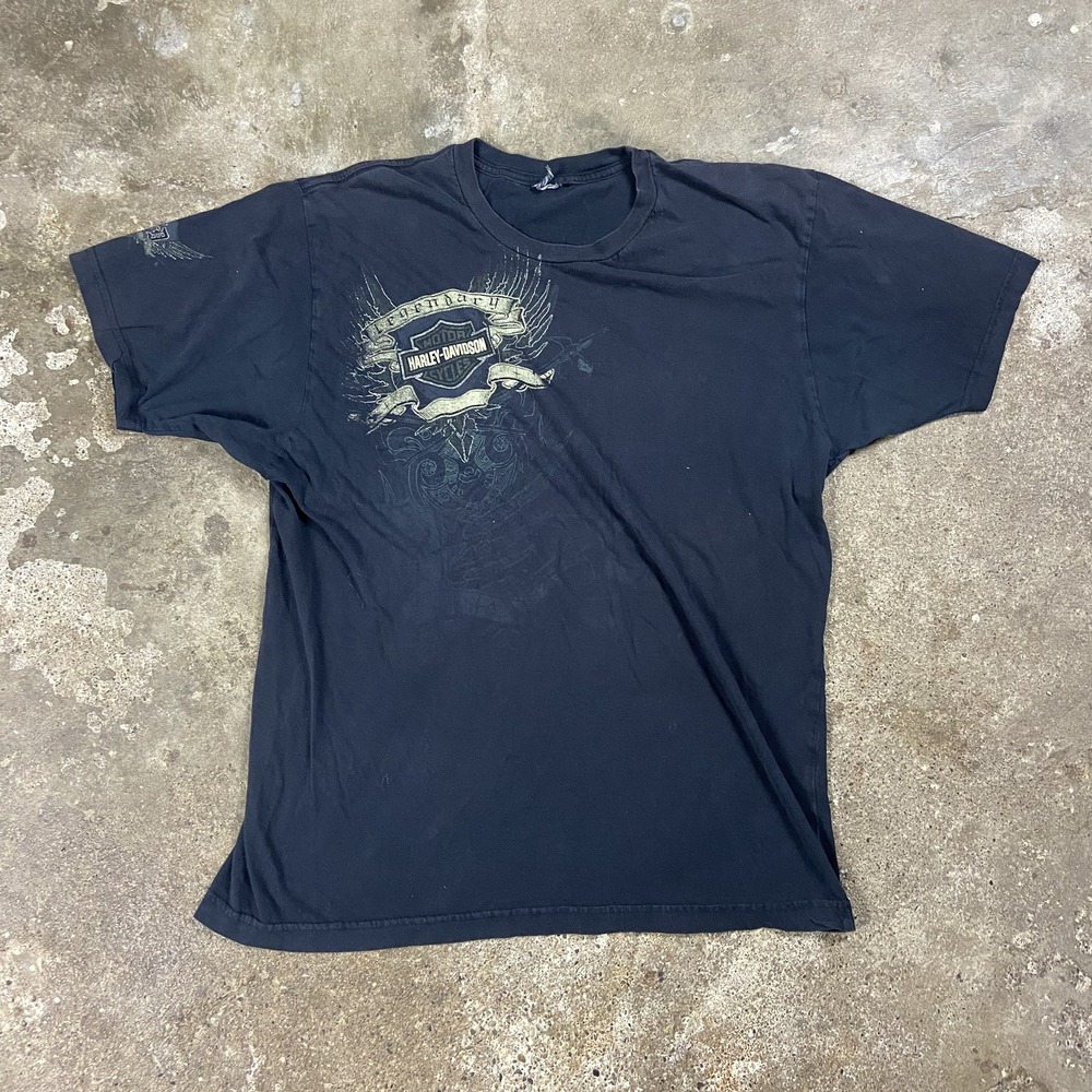 Vintage Y2K Harley Davidson T-Shirt Size Large Black Mcguire California Biker